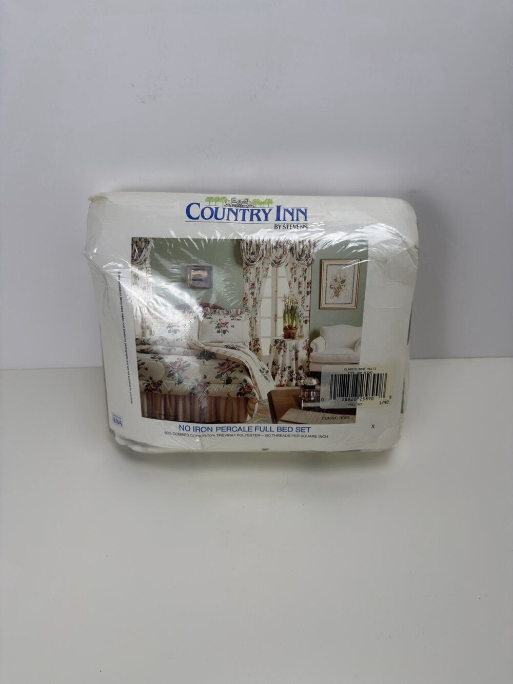 Vtg Country Inn By Stevens Full Sheet Set Candy Stripe Rose Percale New Sealed
